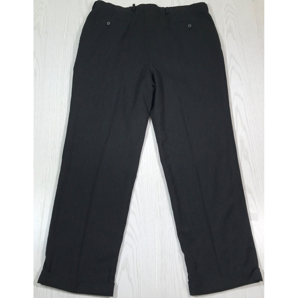 Jack Victor Pants Men 38x32 Black Wool Pleated Cuffed Marco Classic Dad Office